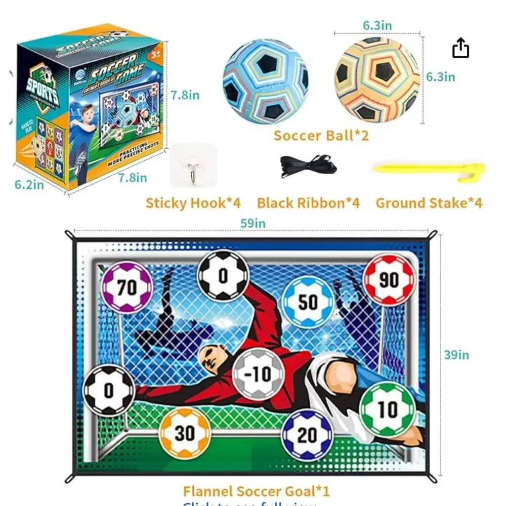 Kids Soccer Game Mat Set, Futball Indoor Target Toss Sports Toys New Christmas